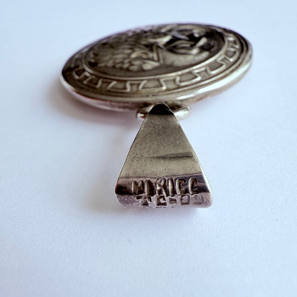 Native American Chief Double Sided Sterling Silver 925 Medallion Pendant 2" - Picture 4 of 8